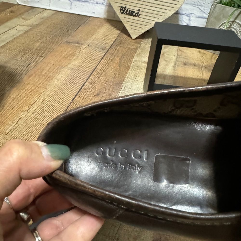 Gucci brown leather driving loafers size 41 - Picture 5 of 16